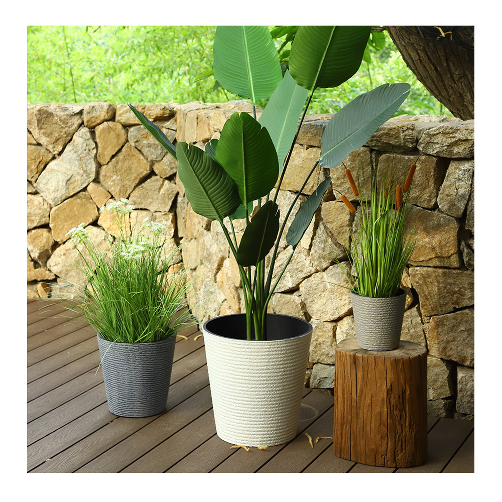 Frosted Stone Decorations For Home Large Cone Planter Pots High Quality Flower Pots Plastic Plant Pots Outdoor Large Garden