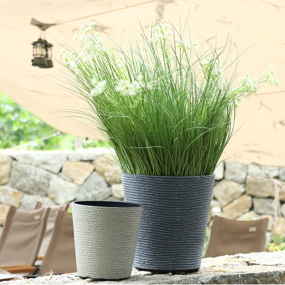 Frosted Stone Decorations For Home Large Cone Planter Pots High Quality Flower Pots Plastic Plant Pots Outdoor Large Garden