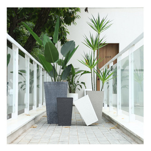 New Design Hot Trends Outdoor Garden Plastic Flower Pots Tall Square Planter Pots Large Planters