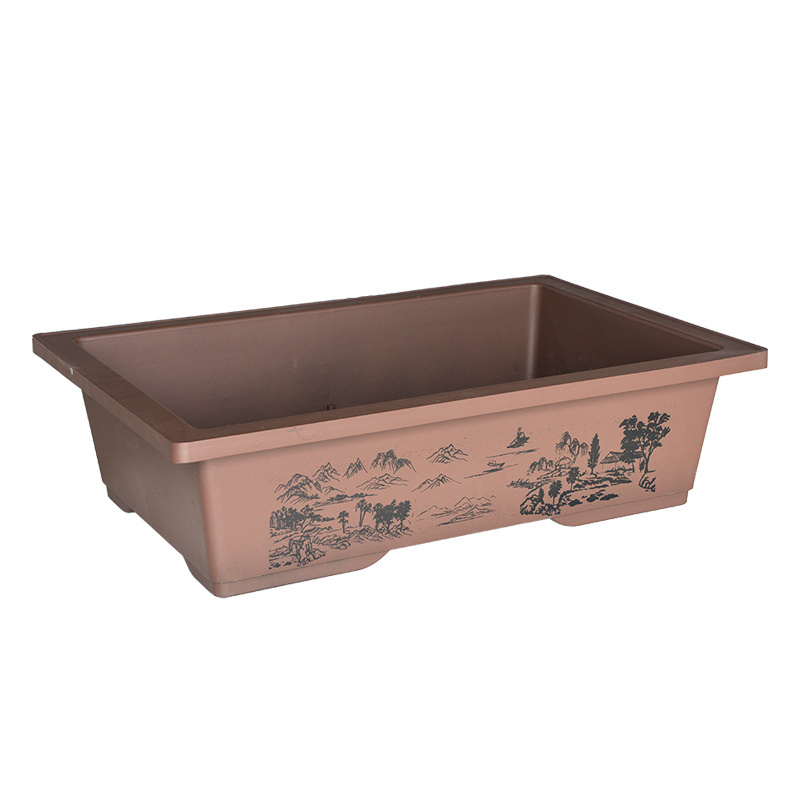 Bonsai Pot Plastic Large Unglazed Plants Tree Pots Rectangular Flower Planter Chinese Traditional Outdoor Garden Planters