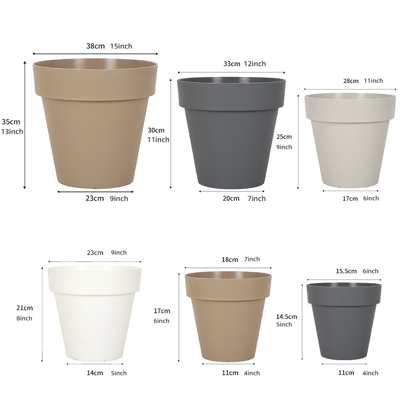 Plastic Pots Wholesale Outdoor Garden White Large Planters Plant Orchid Indoor Home Decor Resin PP Flower Pot