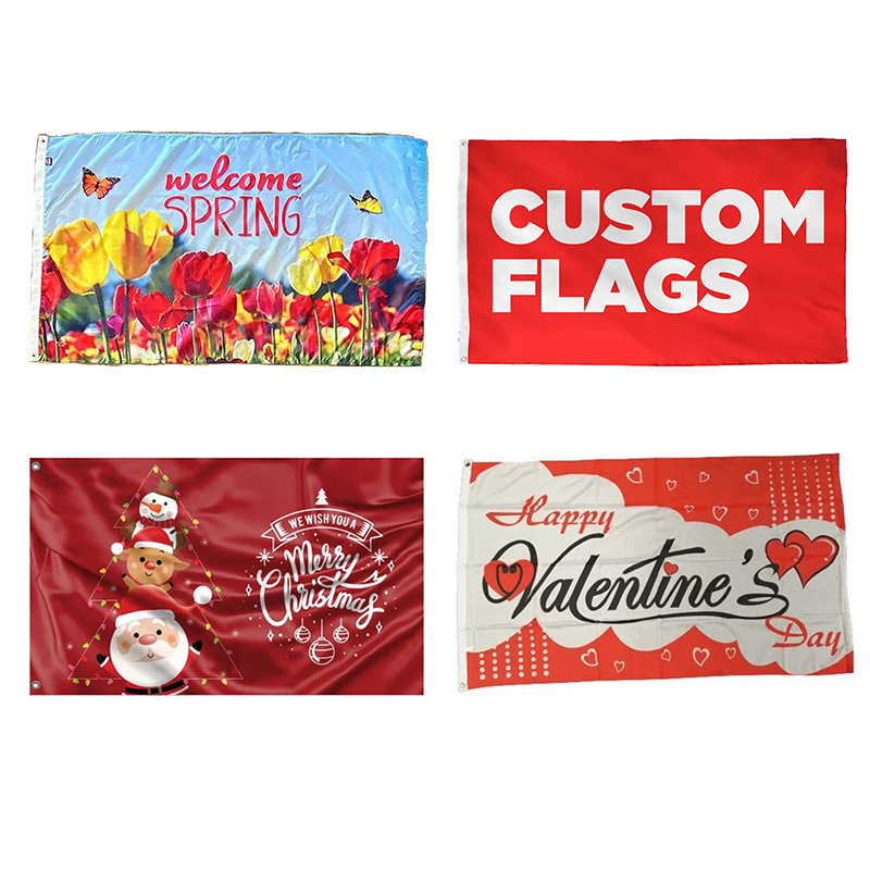 2023 New Product Cheap Print Cotton Design Print Your Logo Polyester Fabric Advertising Campaign Outdoor Custom Flag Banner