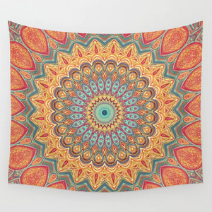 Wholesales Colorful Decoration Any Size Peach Skin Soft Mandala Custom Wall Hanging Bohemian Tapestry