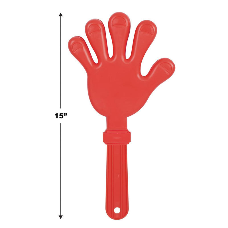 Promotional Football Game Red Hand Giant Hand Clappers Cheering Up Plastic Toy Advertising Custom Logoi Hand Noise Maker