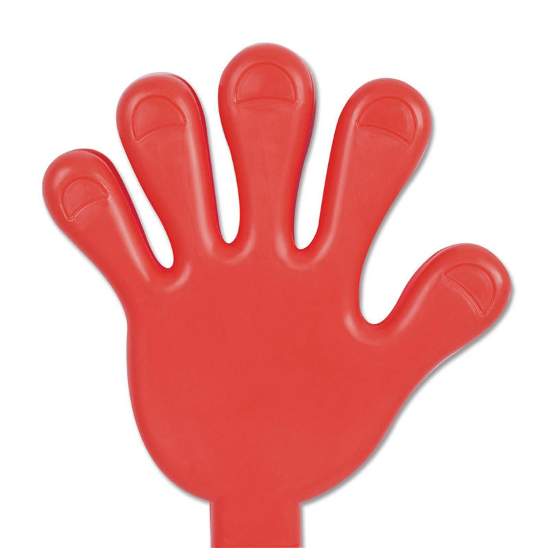 Promotional Football Game Red Hand Giant Hand Clappers Cheering Up Plastic Toy Advertising Custom Logoi Hand Noise Maker