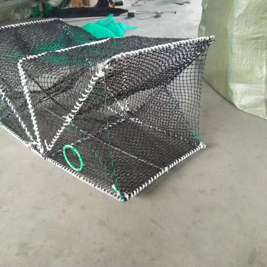 Rectangular folding HDPE crab cage nylon multifilament net cage crab cage/lobster/fish cage