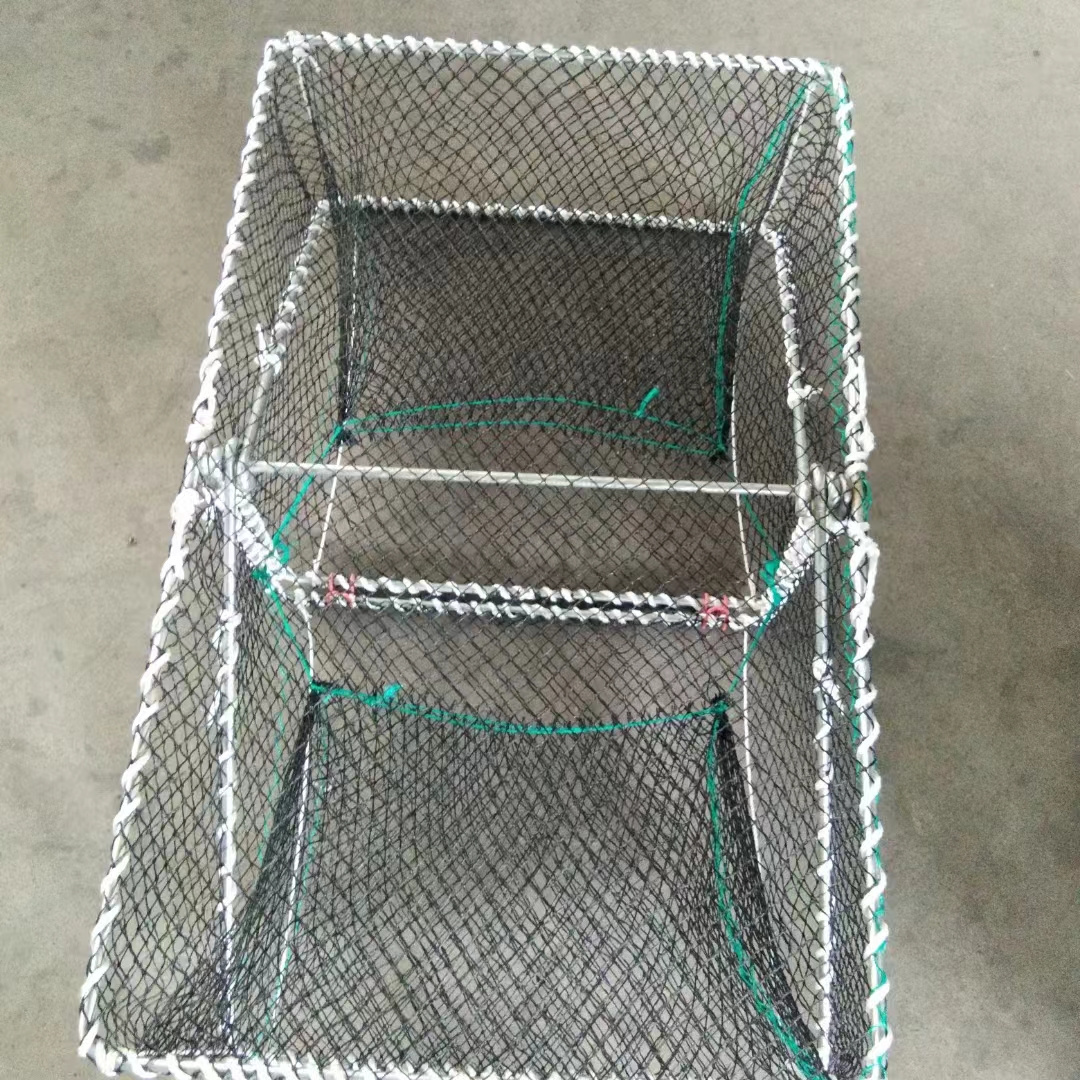 Rectangular folding HDPE crab cage nylon multifilament net cage crab cage/lobster/fish cage