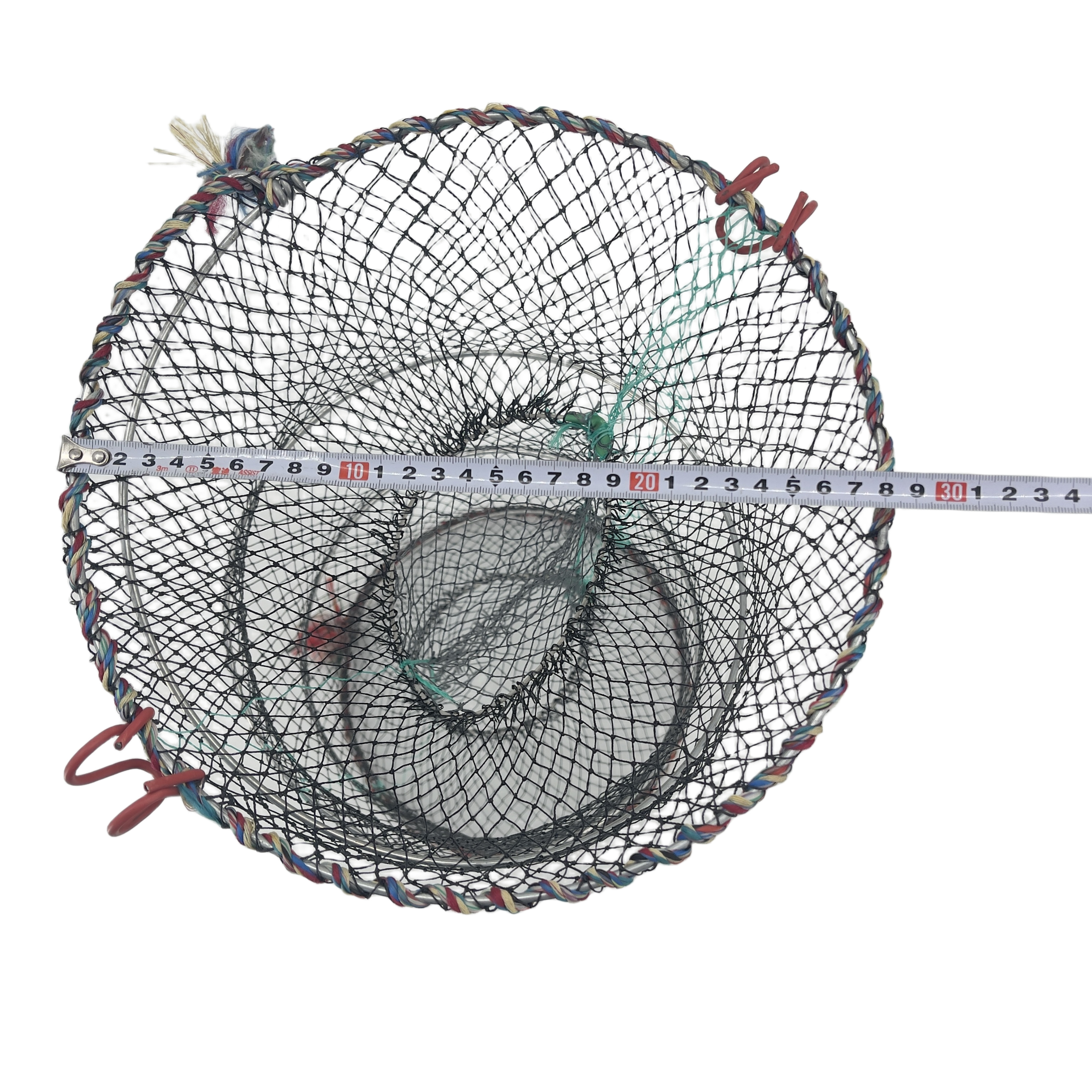 Wholesale PE multifilament bow net trap crab trap  30*60cm two holes fishing cage automatic trap fishing net