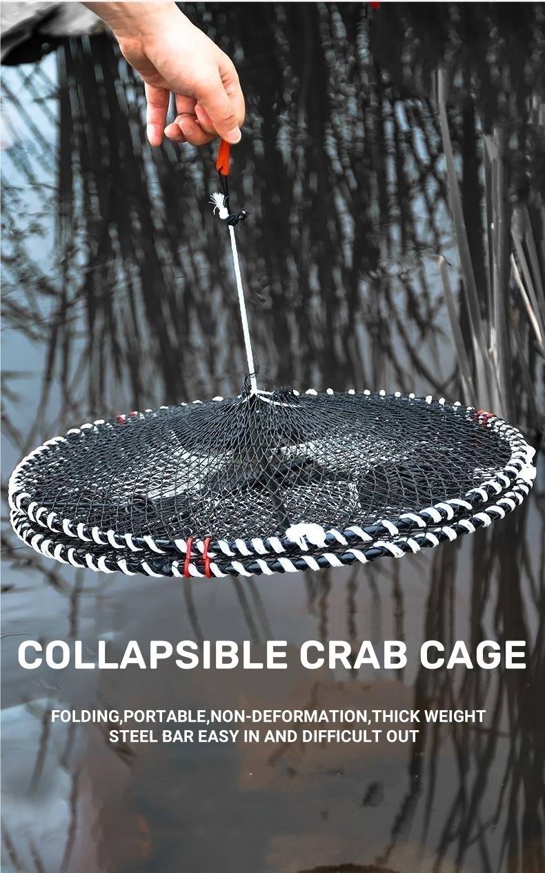 Rectangular folding HDPE crab cage nylon multifilament net cage crab cage/lobster/fish cage