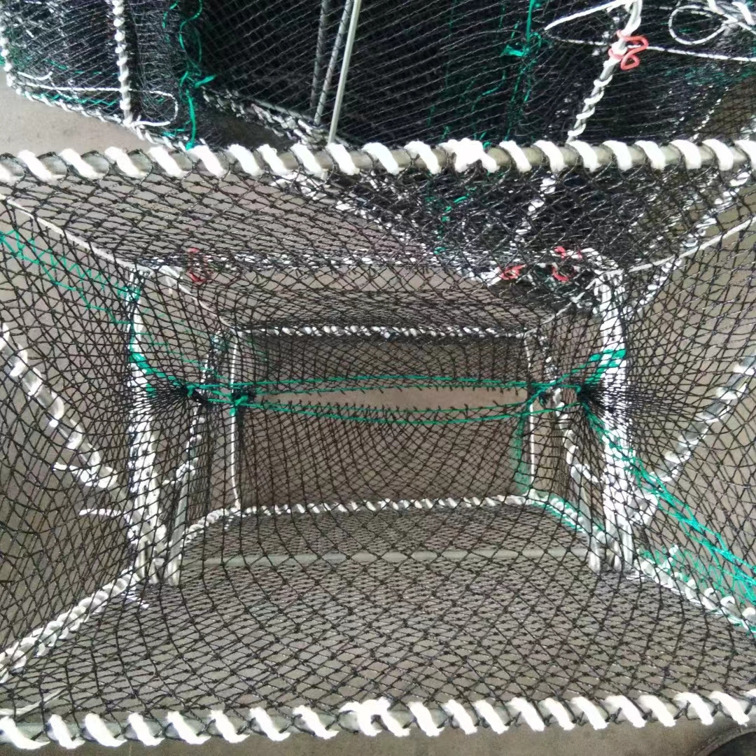 Rectangular folding HDPE crab cage nylon multifilament net cage crab cage/lobster/fish cage