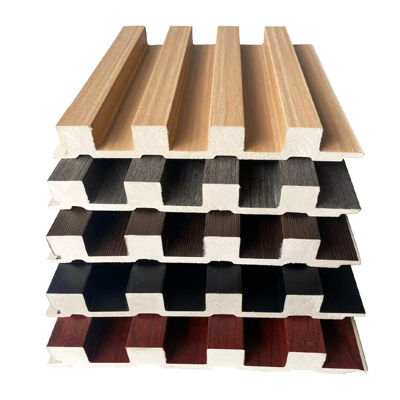 Factory Direct Sales Fluted Wooden Grain Pvc Wpc Wallboard Wall Panel