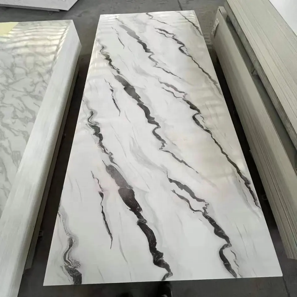 China Factory Supply for interior decoration Laminate Sheet UV Marble Sheet Pvc Wall Panel UV board