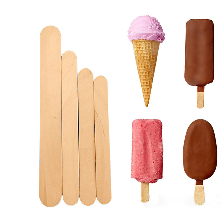 Wholesale Eco-friendly Customized Environmental Protection Wooden Popsicle Ice Cream Stick