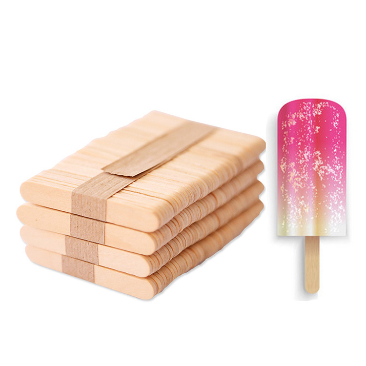 Wholesale Eco-friendly Customized Environmental Protection Wooden Popsicle Ice Cream Stick