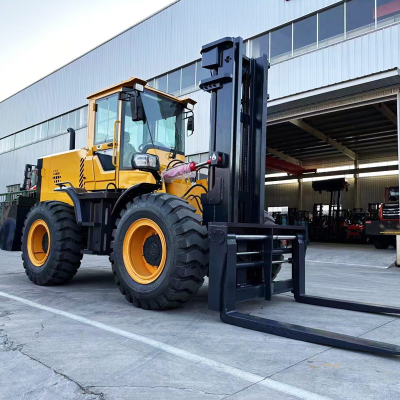 all terrain 4wd forklift  manufacturer 5 Ton heavy duty diesel all terrain forklifts supercharged engine handling truck for sale