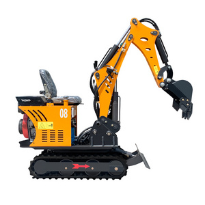 Chinese JG-08 800kg crawler small digger CE/EPA/EURO 5 mini auger digger 0.8 ton price for sale with bucket compact mini excavat