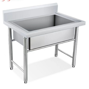 Commercial Manufacture Stainless Steel Free Standing Single Bowl Sink for Restaurant