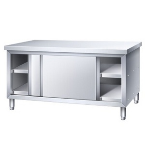 storage cabinet with sliding door Stainless Steel Kitchen Cabinet stainless steel working table bench