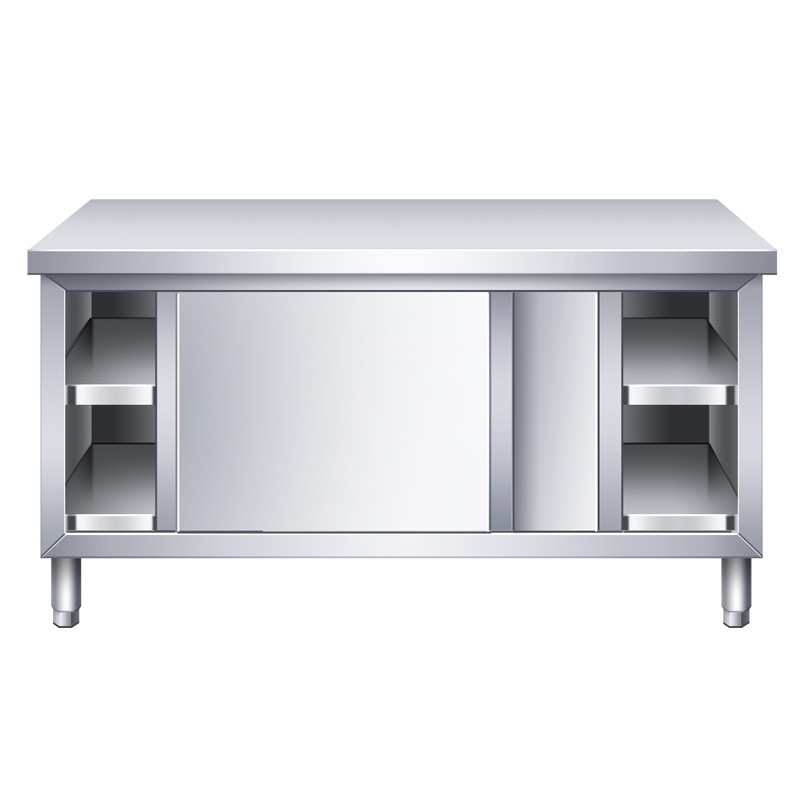 storage cabinet with sliding door Stainless Steel Kitchen Cabinet stainless steel working table bench