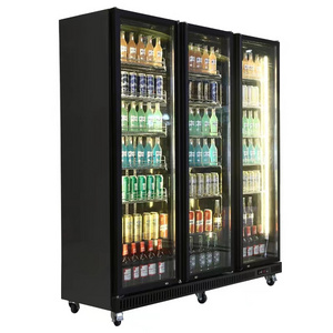 Commercial stores supermarkets use vertical 3-door display freezers