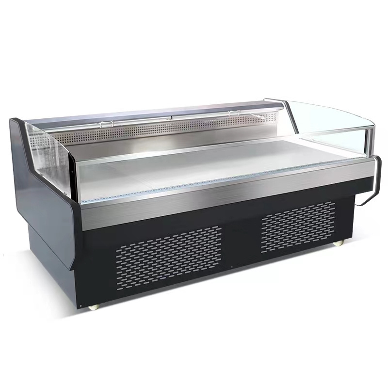 Glass door meat display chiller Deli meat display case fish cooling showcase