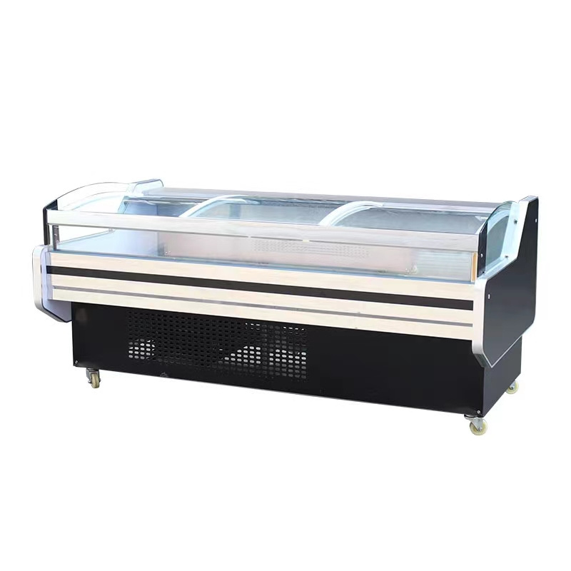 Glass door meat display chiller Deli meat display case fish cooling showcase