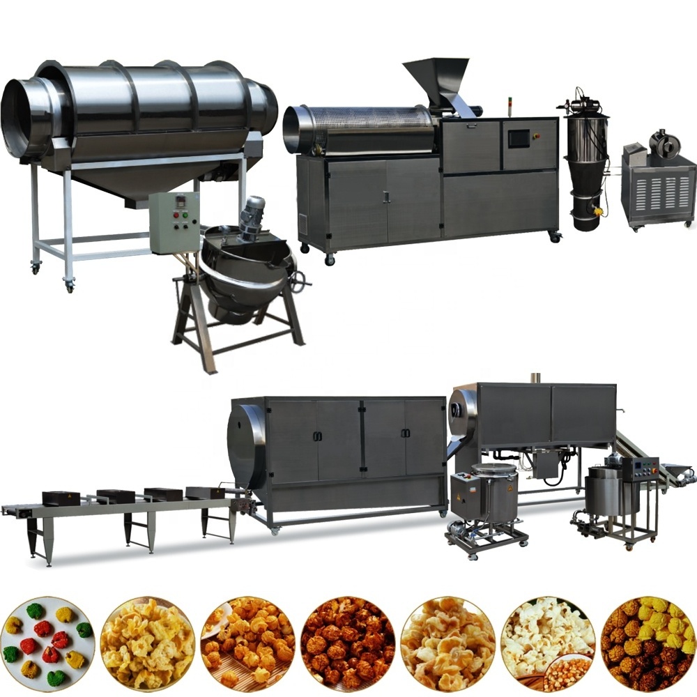 Automatic Electric Caramel Popcorn Production Line Industrial Popcorn Making Machine