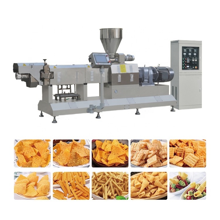 Fully Automatic Twin Screw Extruder Corn Flour Tortilla Doritos Nacho Chips Making Machine