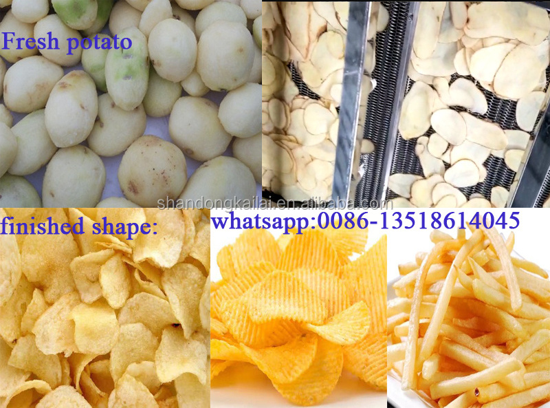 Full automatic stainless steel french fries machine production line fresh potato chips processing plant