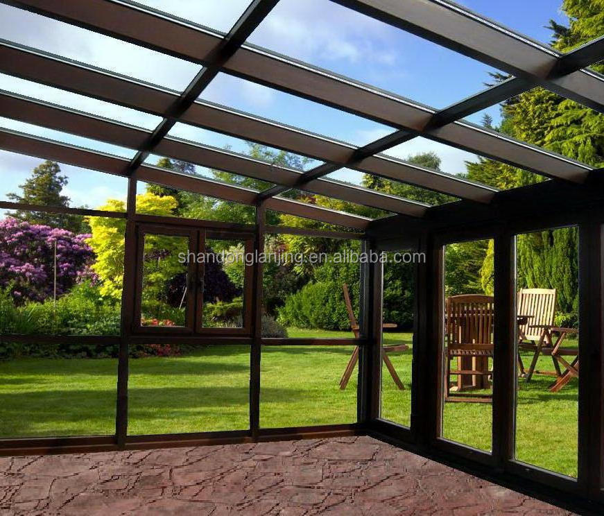 Customized Roof Frame Aluminium Glass Sunroom Glass Conservatory Green House For Sale