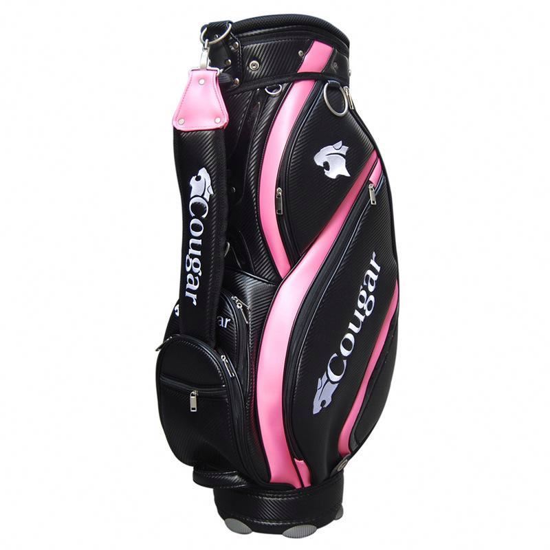 2024 New Design Made Custom Leather Waterproof Ladies Pink Bags wear-resistant waterproof Golf Bag