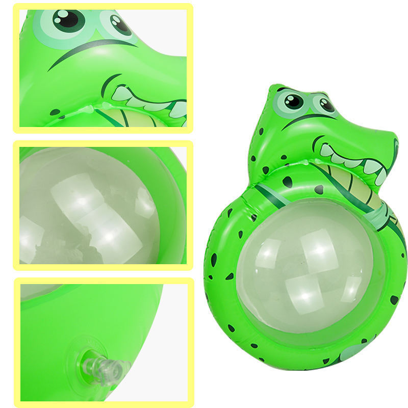 Wholesale Sea Window Inflatable Snorkel Raft with Clear Viewing Port Crocodile Swim Tube Water Toys Kids Ocean Swim Board