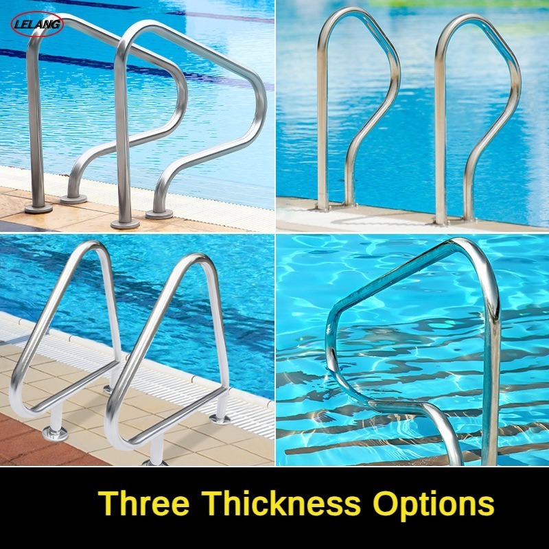 Swimming pool escalator 304 stainless steel thickened No embedded punching Commercial handrail