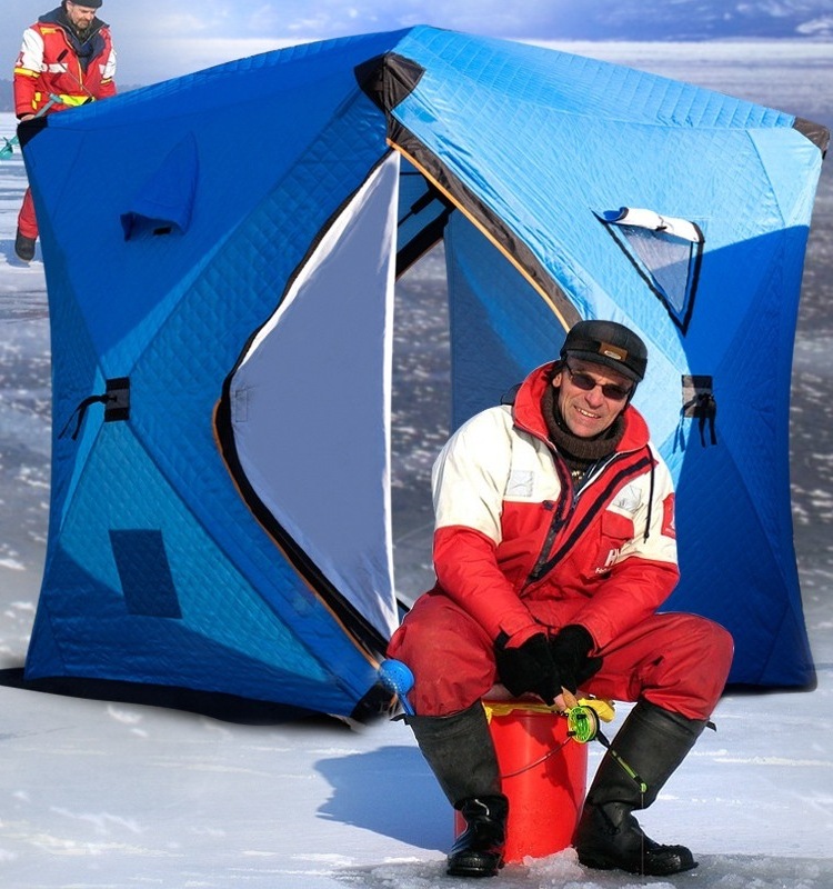 Custom Outdoor Winter Automatic Sauna tent 2-3 Person Shelterice insulated pop up insulated ice fishing tent