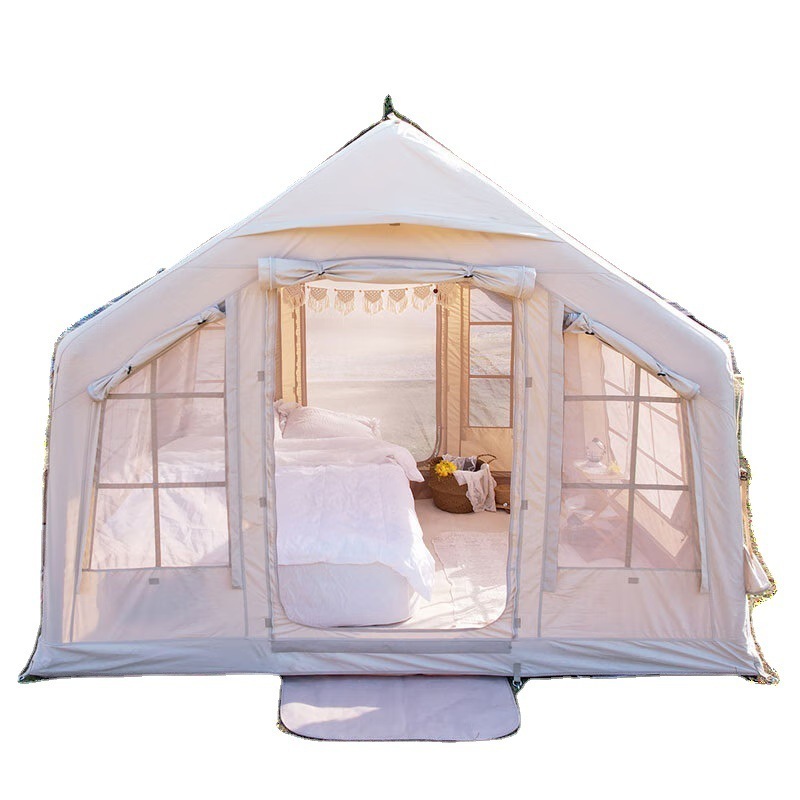 Direct Sales One Room One Living Room Cabin Inflatable Tent Cotton Breathable Rain Proof Outdoor Camping Tent