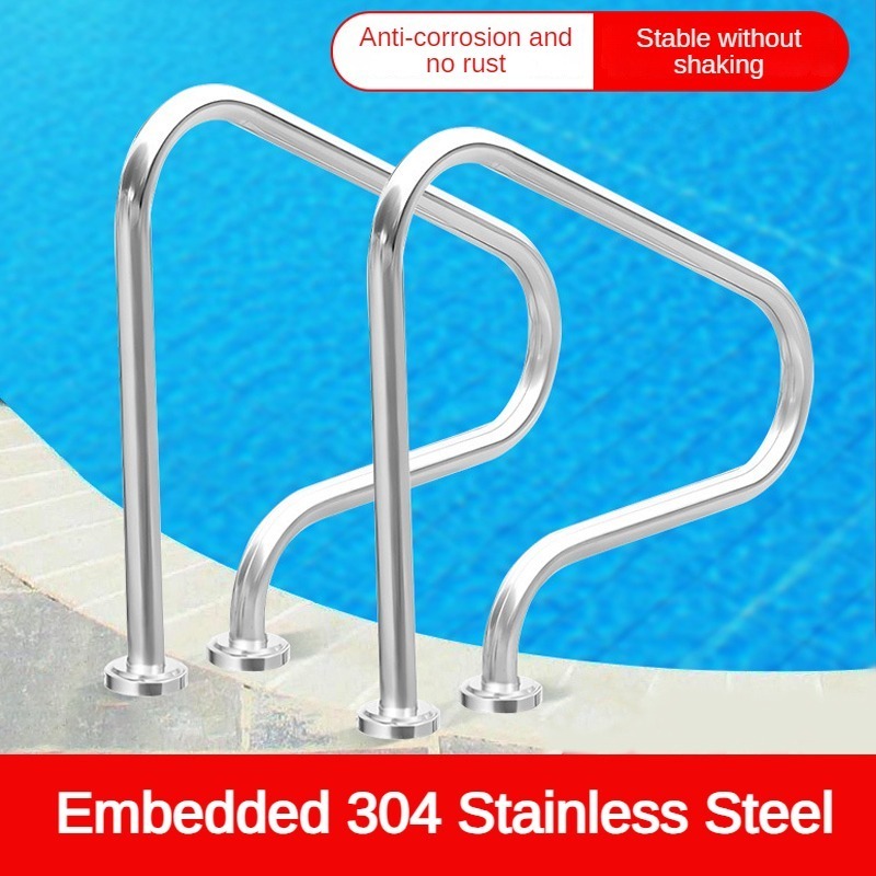 Swimming pool escalator 304 stainless steel thickened No embedded punching Commercial handrail