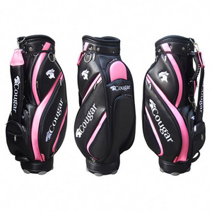 2024 New Design Made Custom Leather Waterproof Ladies Pink Bags wear-resistant waterproof Golf Bag