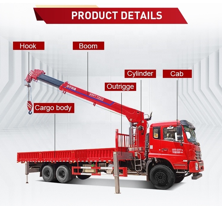 14 Ton Lorry Crane dump truck with mounted cranes mini lifting hydraulic truck cranes