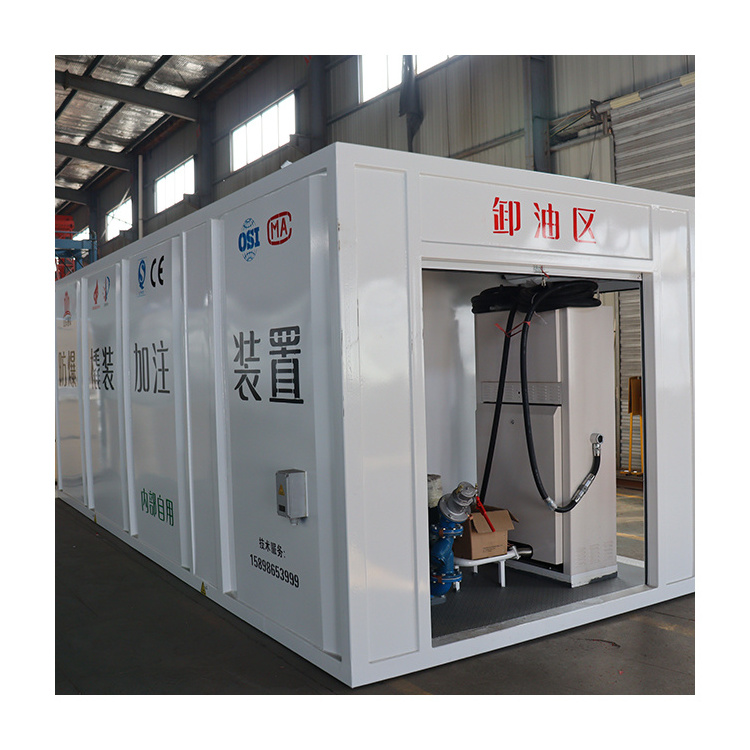 Prefabricated Explosion-Proof Fuel Tanks Bunded Gas Diesel Filling Mobile Skid-Mounted Tanks Gas Station