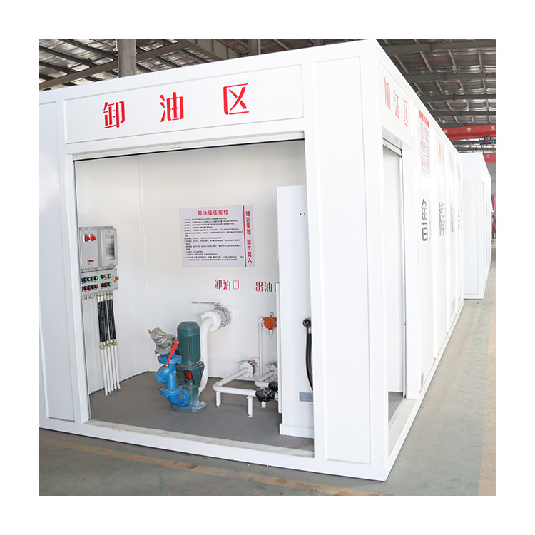 Prefabricate Container Gas Diesel Gasoline Fuel Filling Skid Station Refuel Tank Station