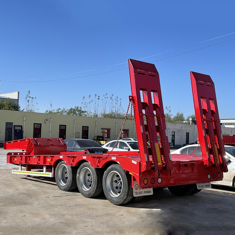 60tons 70tons 80tons 3 Axles Gooseneck Low Bed Lowboy Low Boy Cargo Semi Truck Lowbed Trailer For Sale In Oman