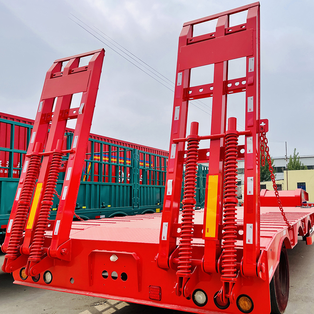 High Quality 60tons 70tons 80tons 3 Axles Gooseneck Lowbed Low bed lowboy low boy  Cargo Semi Truck Trailer for Sale in Oman