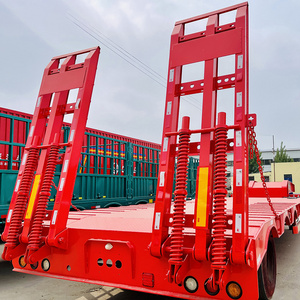 Factory Price 3 4 Axles Excavator Delivery Lowboy Lowbed Semi Trailer Low Bed Trailer Low Loader 4 Axles 60 70 80 Tons