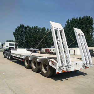 4 Pairs And 2 Singles Straight Plate Type Gooseneck 40ft Flat Bed Low Bed Lowboy Semi-Trailer