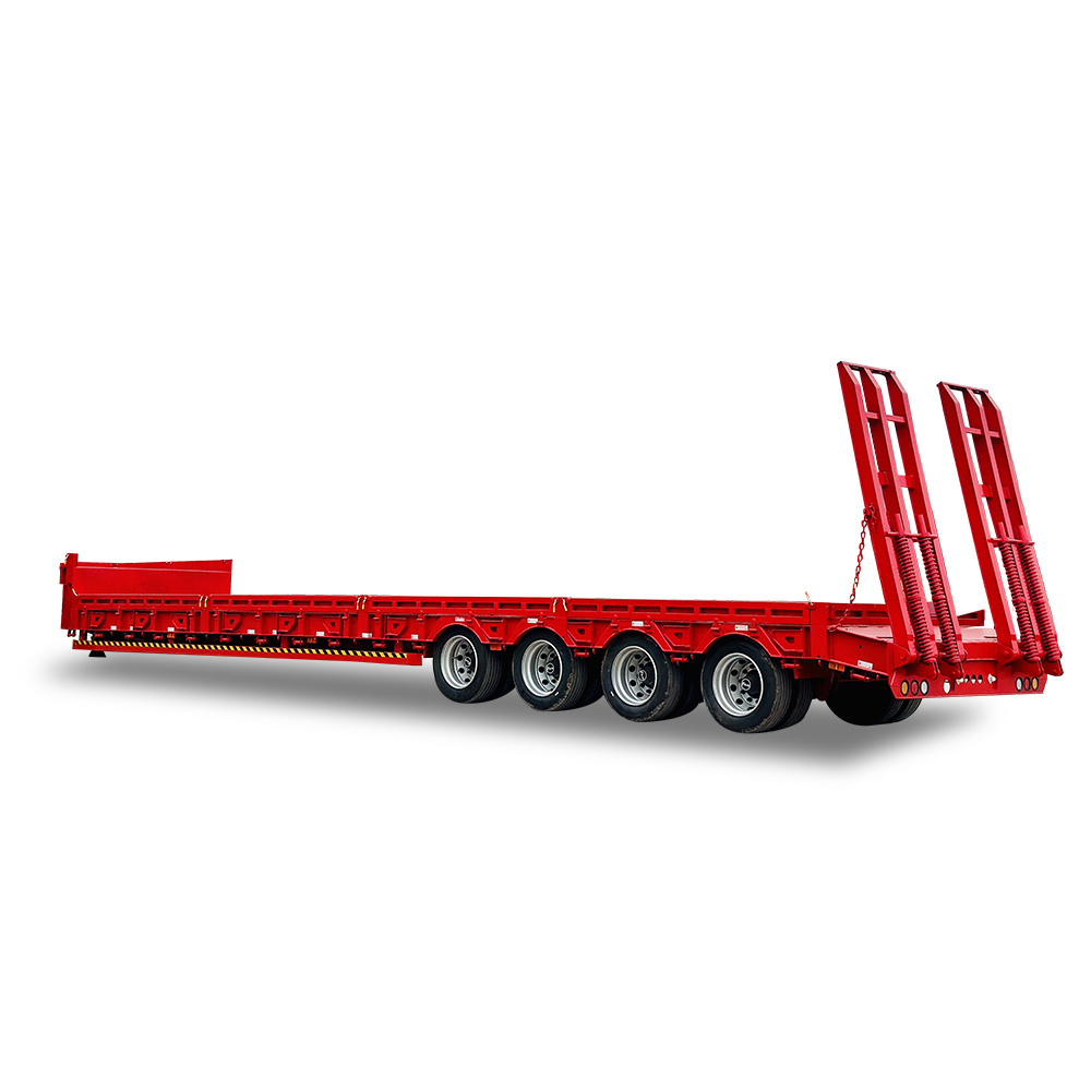 Standard Straight Plate Type Gooseneck 3 Axle 40ft Low Bed Lowboy Semi Trailer