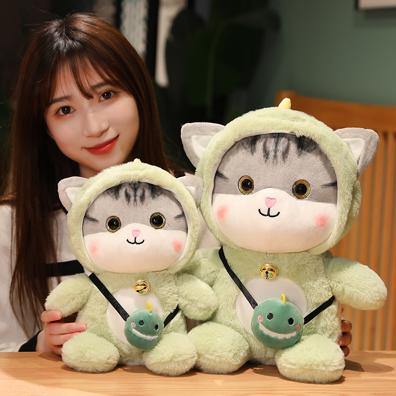 Mengai Cute Hat Transform Cat Doll Plush Toy Backpack Creative Kitten Children's Companion Doll In Stock Now