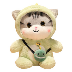 Mengai Cute Hat Transform Cat Doll Plush Toy Backpack Creative Kitten Children's Companion Doll In Stock Now