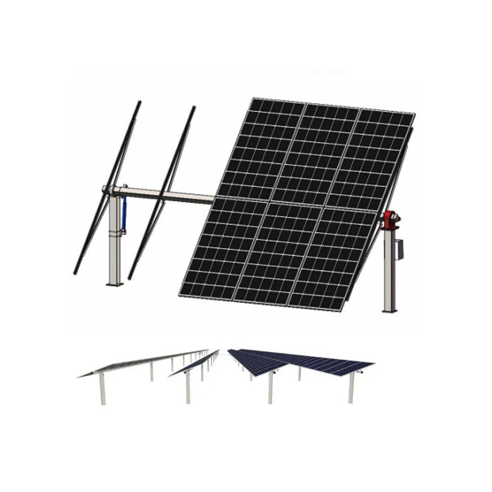 Aluminum solar panel single Axis Tracking Bracket solar panel flat roof mounting brackets single pole ground mounting syst