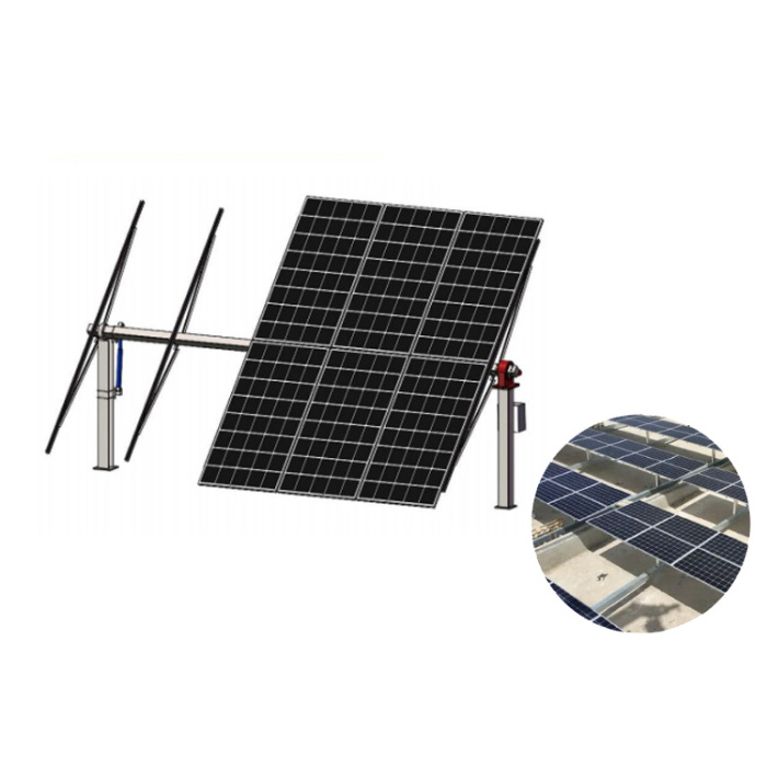 Aluminum solar panel single Axis Tracking Bracket solar panel flat roof mounting brackets single pole ground mounting syst