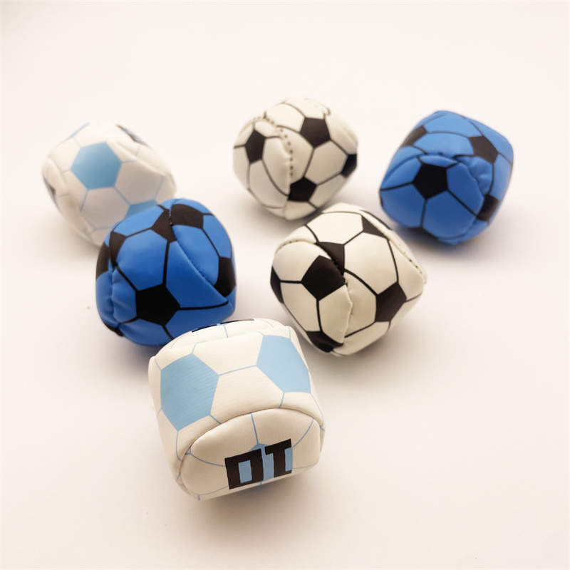 Football Style 2 Panel PVC Leather Juggling Balls Black and White Soft Balls For Fun Kids Toys Wholesale Hacky Sack